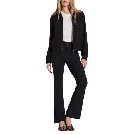 Veste zippée noire unie avec un col à revers et des poches plaquées - Image 5