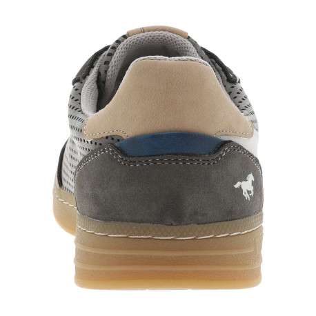 Tennis grises anthracite à petits trous avec de lacets plats blancs - Image 6
