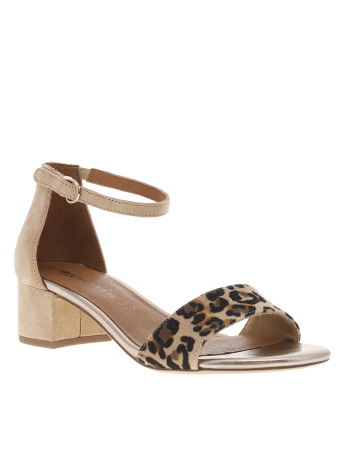 Sandales en cuir taupe en...