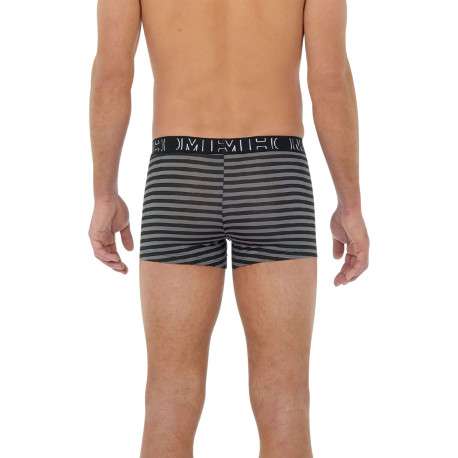Lot de 2 boxers classiques en coton noirs à rayures avec le nom de la marque - Image 2