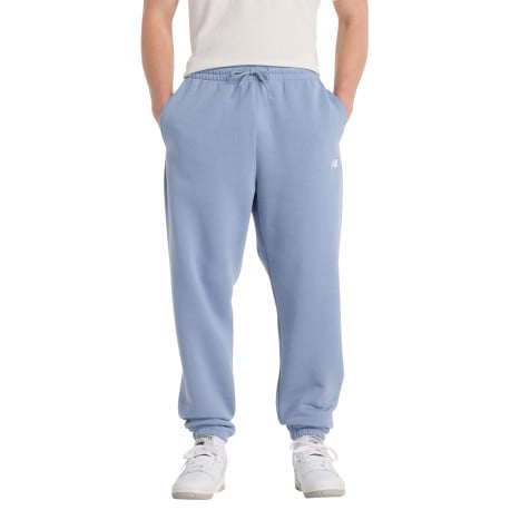 Pantalon Jogging bleu uni avec une coupe droite et une taille élastiquée