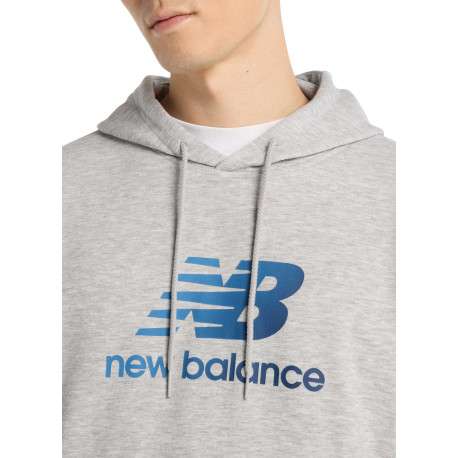 Sweat gris avec un imprimé un col à capuche et une coupe droite - Image 2