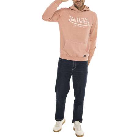 Sweat rose avec un imprimé une coupe droite et un col à capuche - Image 2