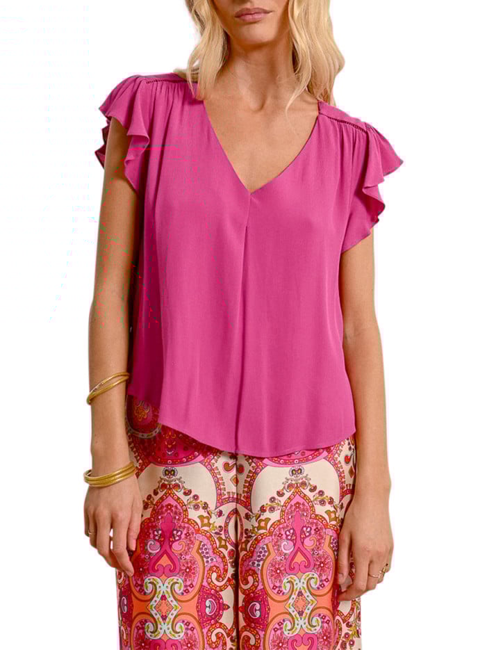 Top manches courtes fuchsia...