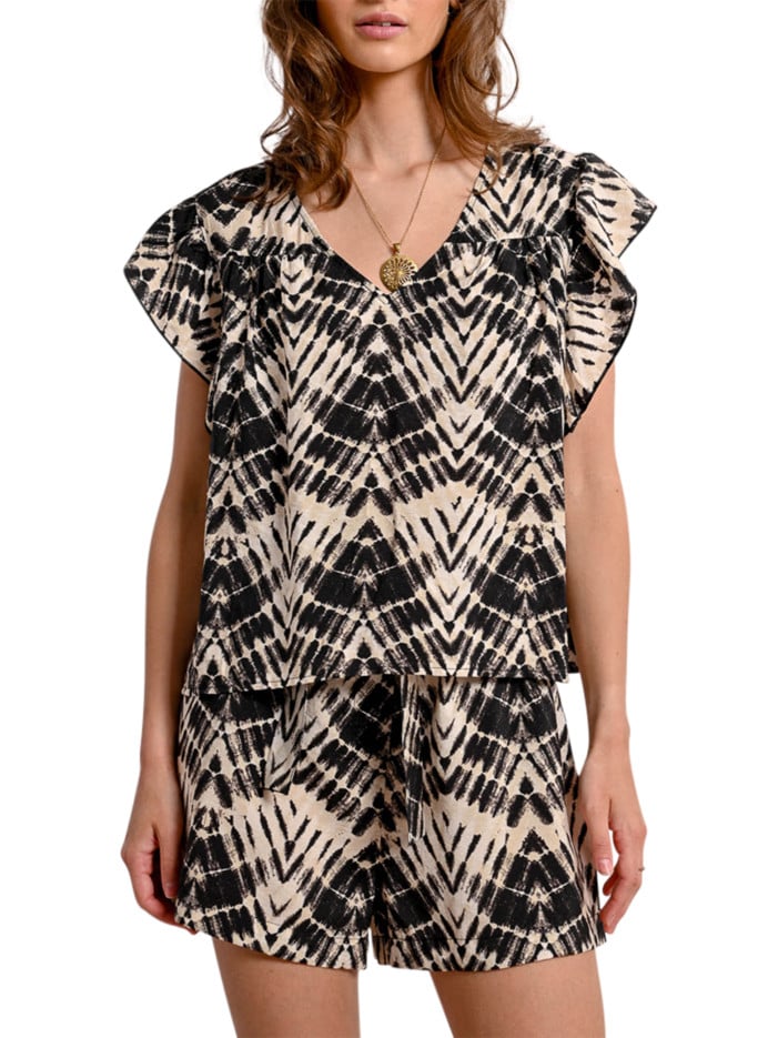 Top manches courtes beige...