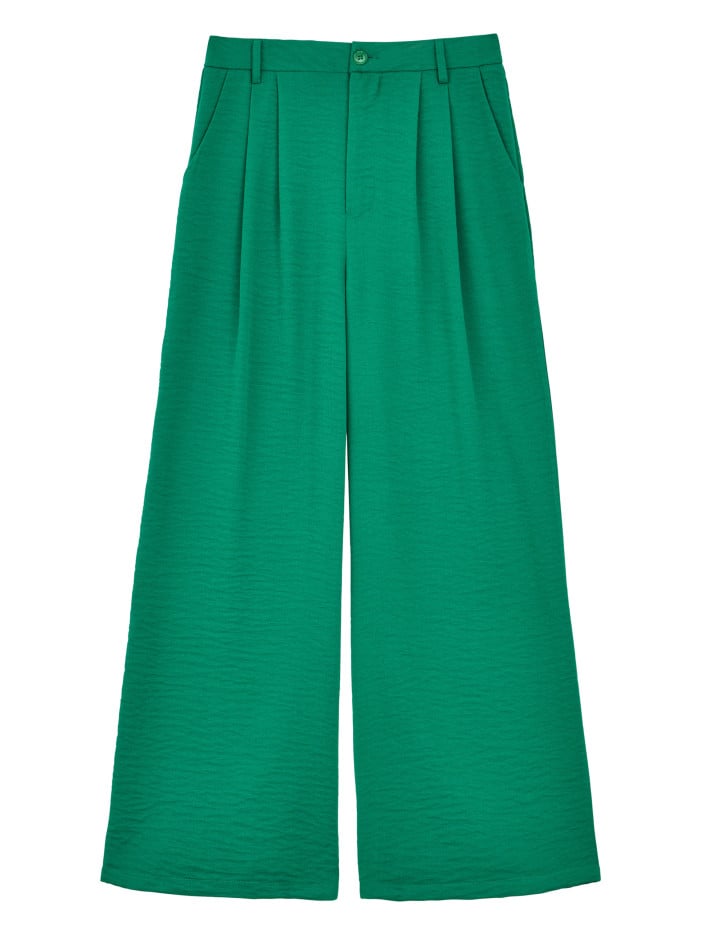 Pantalon chino vert uni...