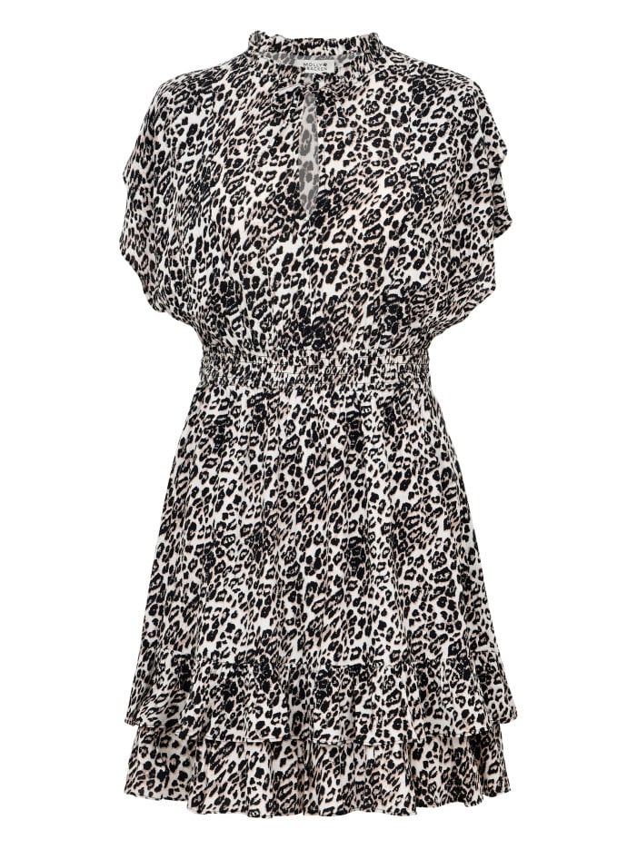 Robe courte beige avec des...