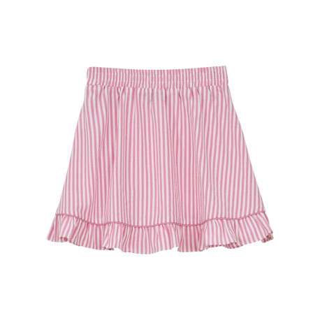 Jupe courte de couleur rose avec des rayures et une coupe droite