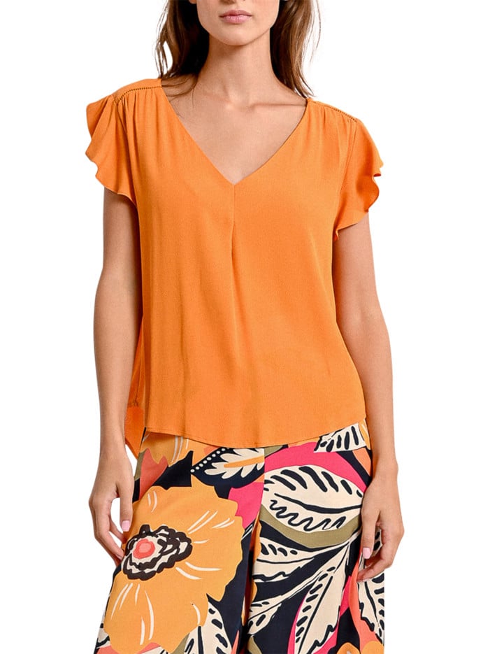 Top orange uni avec une...