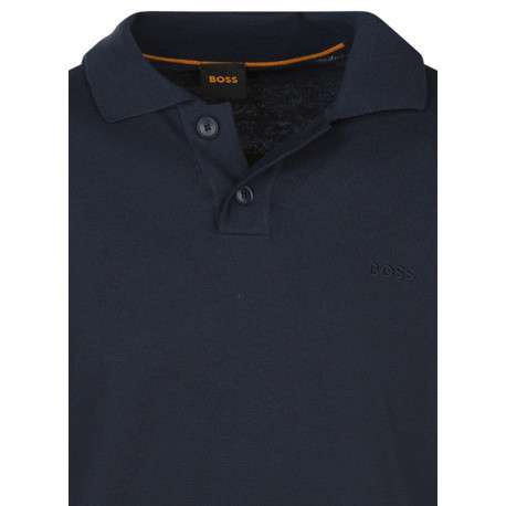 Polo marine en maille piquée avec une coupe droite et un col à revers - Image 3