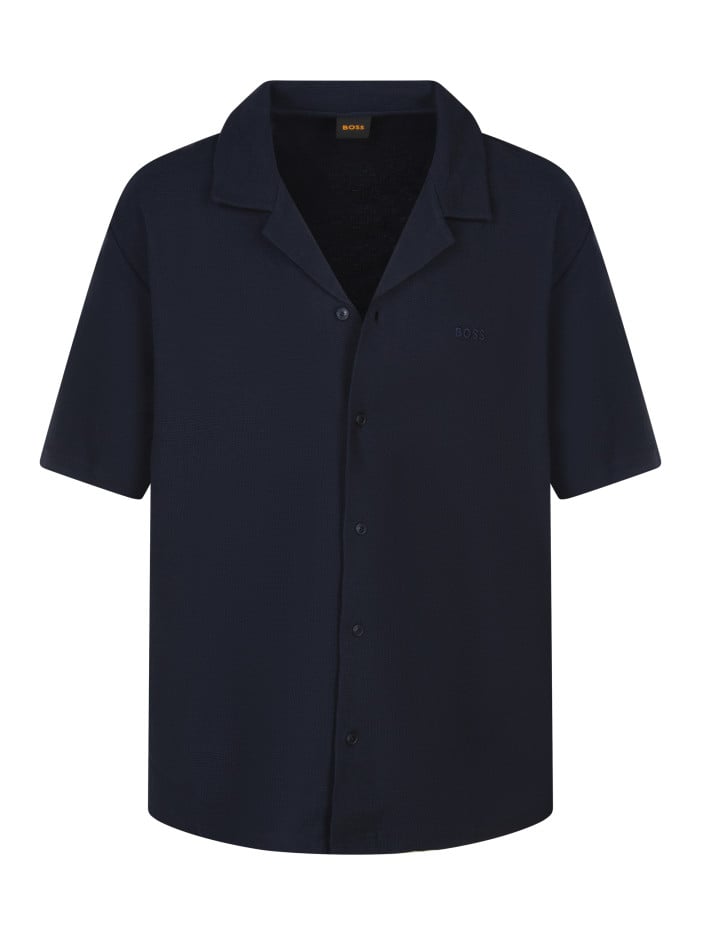 Chemise en coton marine en...