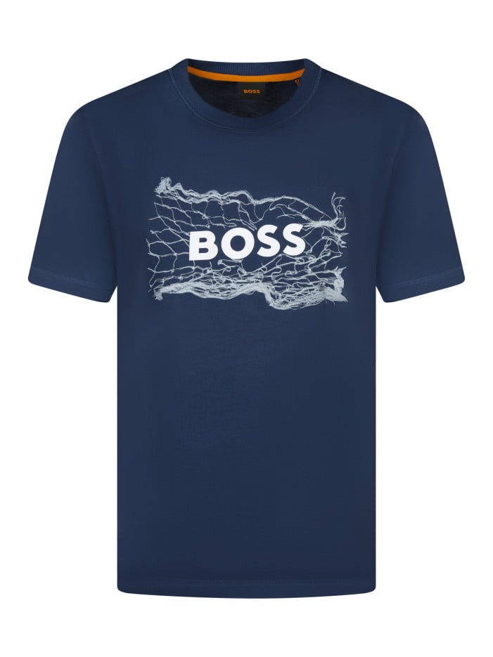 T-shirt en coton bleu avec...