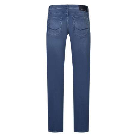 Jean stone uni avec une coupe ajustée et un patch d'authenticité - Image 2