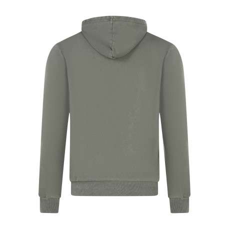 Sweat manches longues kaki uni avec une coupe droite et un col à capuche - Image 2