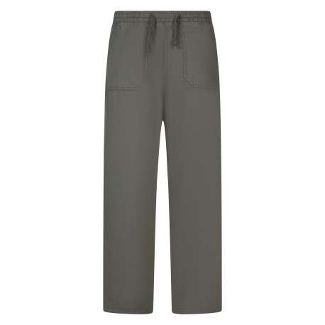 Pantalon jogging kaki uni avec une coupe droite et une taille élastiquée