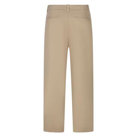 Pantalon chino en coton de couleur beige uni avec une coupe droite - Image 2
