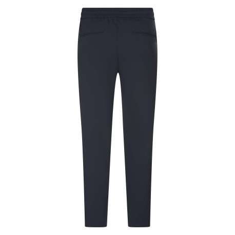Pantalon chino marine uni avec une coupe slim et un cordon de serrage - Image 2
