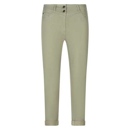 Pantalon 5 Poches Shouchy de couleur kaki uni avec une coupe slim