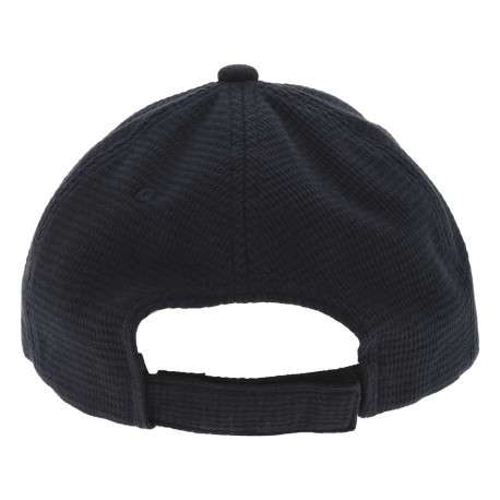 Casquette en coton marine unie avec une fermeture par bande auto-agrippante - Image 2