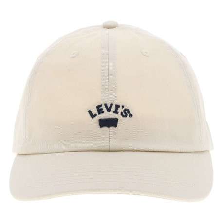 Casquette en coton ecrue unie avec le nom iconique de la marque à l'avant