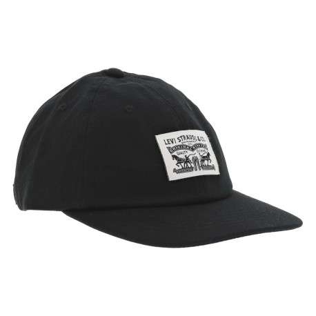 Casquette en coton noire unie avec une fermeture strapback à l'arrière - Image 3