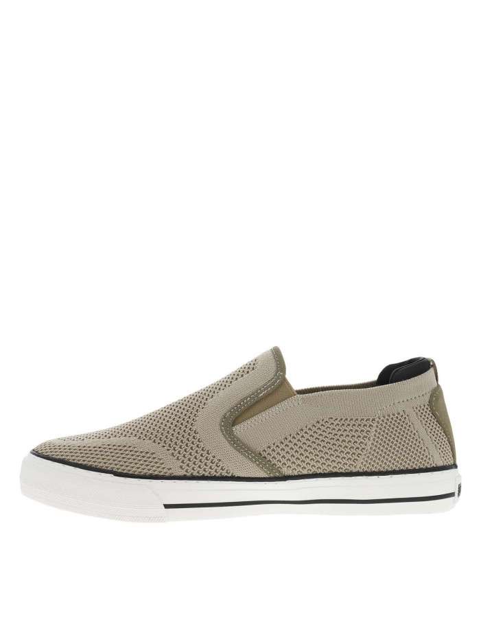 Sneakers kakis en maille à...