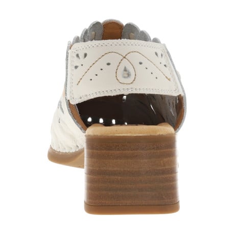 Sandales en cuir grises claires à tige couvrante et à talon décroché moyen - Image 6