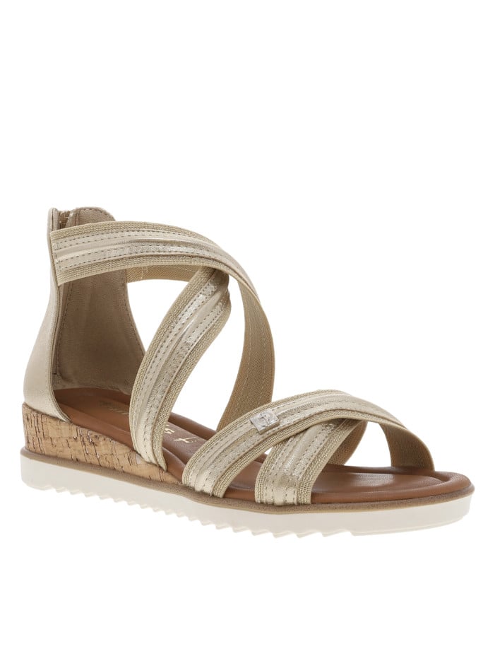 Nu-pieds dorés pailletés à...