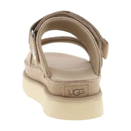 Nu-pieds en cuir taupe à semelle plateau et à bande auto-agrippante - Image 6