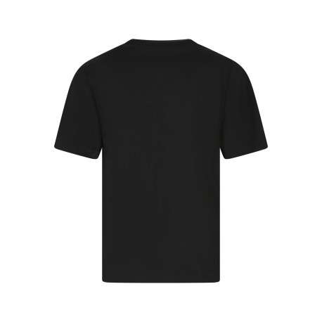 T-shirt en coton noir imprimé avec une coupe droite à col rond - Image 2