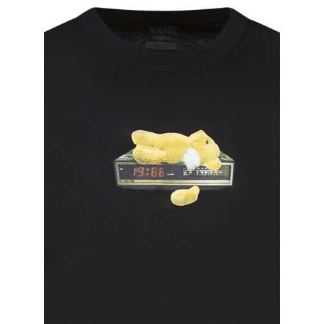 T-shirt en coton noir imprimé avec une coupe droite à col rond - Image 3