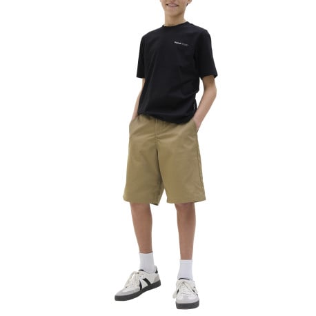 Short chino taupe uni avec un patch d'authenticité et une coupe droite - Image 5