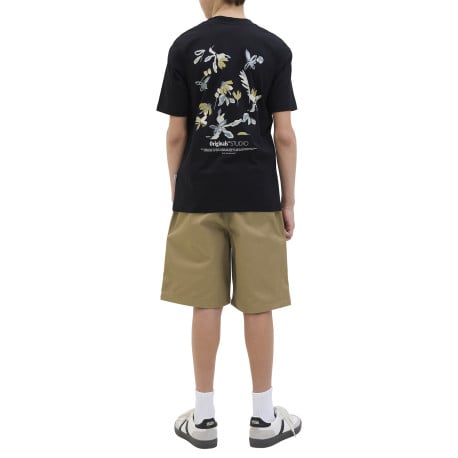 Short chino taupe uni avec un patch d'authenticité et une coupe droite - Image 6