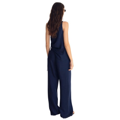 Pantalon chino brut uni avec une coupe bootcut et des passants - Image 2