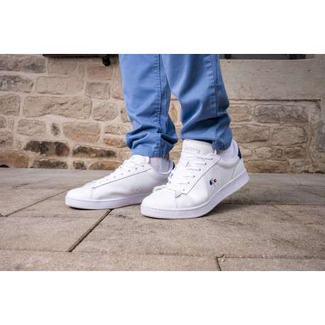 Pantalon de jogging marine en coton coupe slim avec logo brodé et liens de serrage à la taille