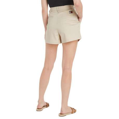 Short Claire en coton beige uni avec une coupe chino et 5 passants - Image 4