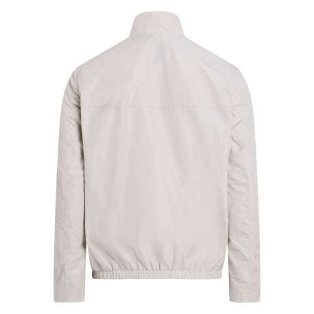 Veste blanche légère avec un aspect satiné un col montant et des poches - Image 2