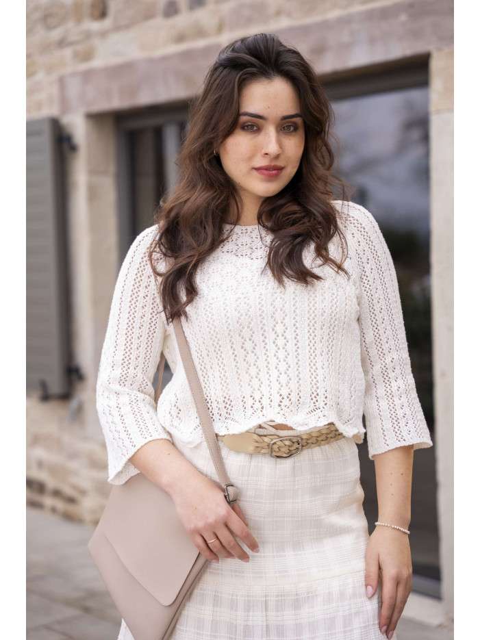 Top Crochet Ajouré écru Only Taille S – Haut été Léger, Occasion Très Bon état
