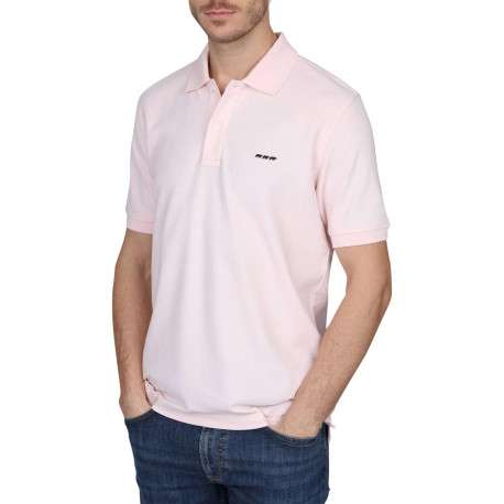 Polo en coton biologique rose uni avec une coupe droite et un col à revers - Image 7