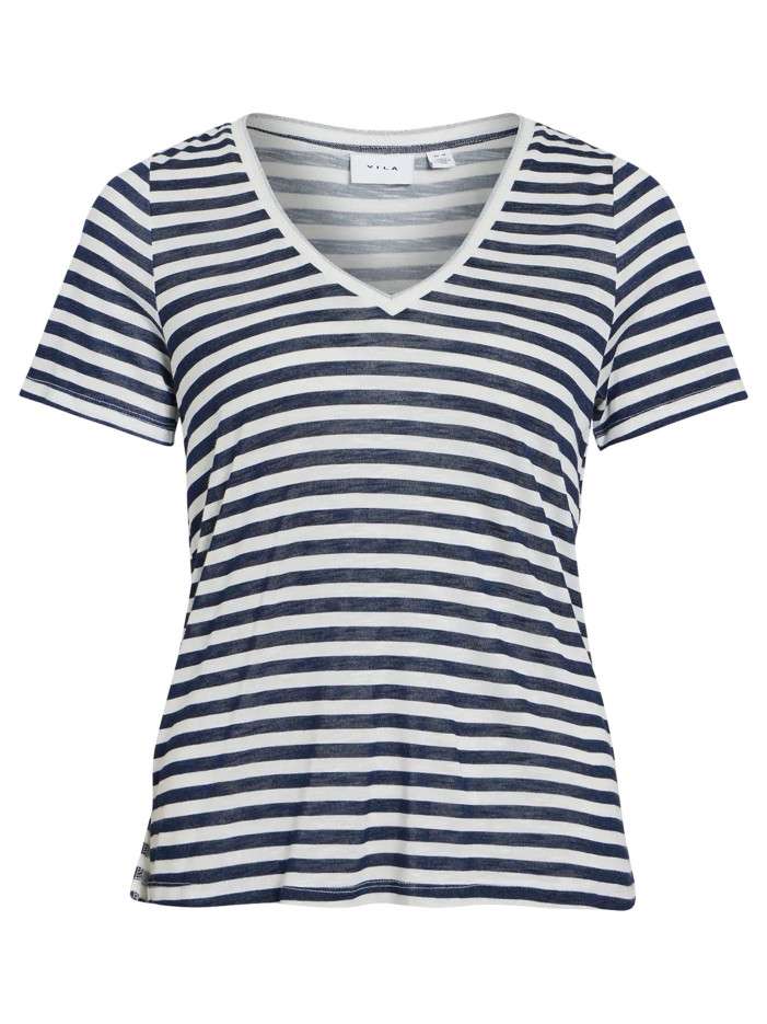 T-shirt bleu marine à...