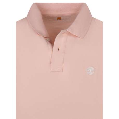 Polo en coton rose en maille piquée avec une coupe droite et un col à revers - Image 3