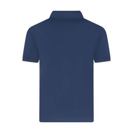 Polo en coton bleu en maille piquée avec une coupe droite et un col à revers - Image 2