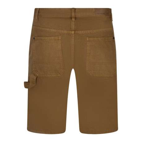 Short 5 poches camel uni avec une coupe droite et un patch d'authenticité - Image 2