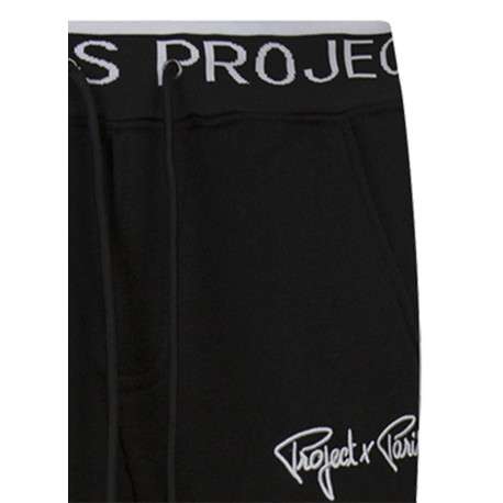 Pantalon jogging noir uni avec une coupe slim et des cordons sur la taille - Image 3