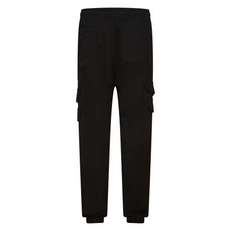 Pantalon cargo noir uni avec une taille élastiquée et une coupe slim - Image 2