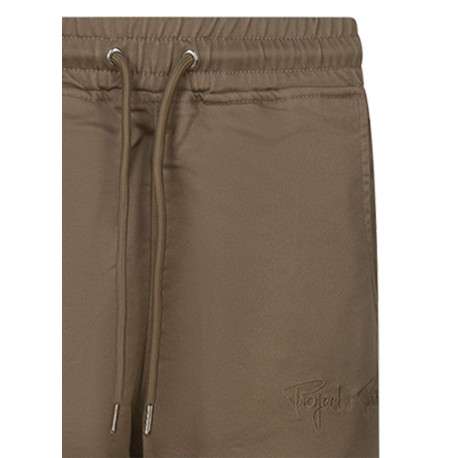 Pantalon cargo sable uni avec une coupe slim et une taille élastiquée - Image 3