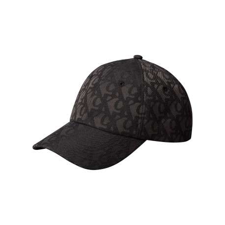 Casquette à fermeture strapback noire et grise avec imprimé monogrammes
