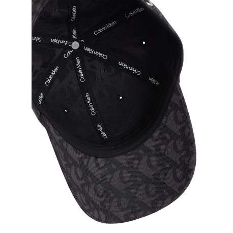 Casquette à fermeture strapback noire et grise avec imprimé monogrammes - Image 3