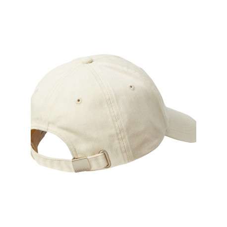 Casquette à fermeture strapback beige unie avec logo marron - Image 2