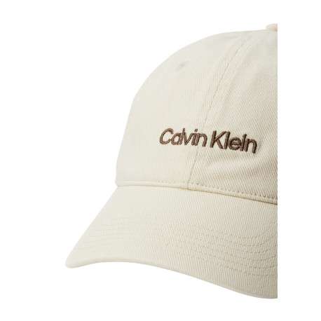 Casquette à fermeture strapback beige unie avec logo marron - Image 4